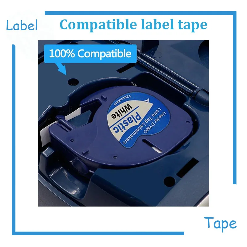 

1PCS DYMO LT Label Tape 91201 High Quality dymo LetraTAG LT 91201 white plastic label tape