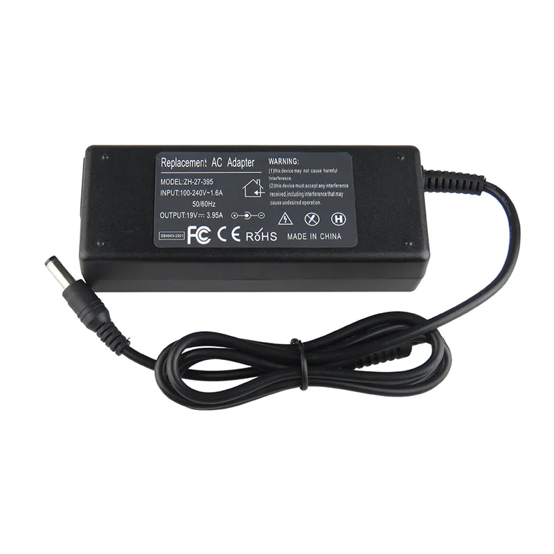 Cargador/adaptador de CA para ordenador portátil 75W 19V 3.95A para Toshiba Satellite PA3468U-1ACA PA3432U-1ACA PA3432E PA3380U PA3097U-1ACA PA3396U-1AC