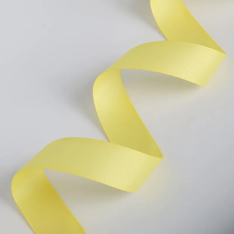 Giallo 5 Yards/lot 7mm/10mm/15mm/20mm/25mm/ 38mm per scegliere Grosgrain Del Nastro per la Cerimonia Nuziale Del Partito Della Decorazione e FAI DA