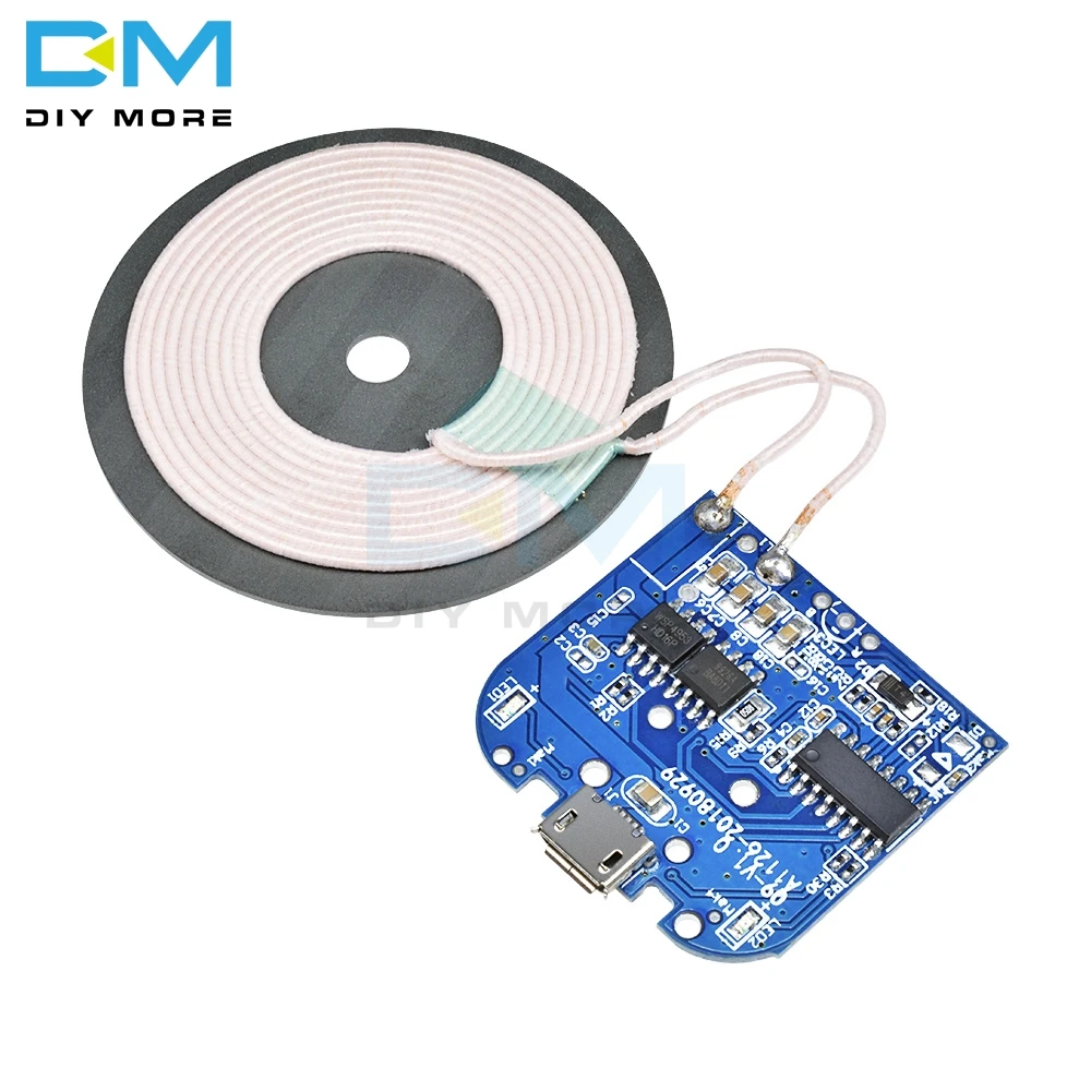 For Qi Wireless Charging Standard Receiver Charger Module For Micro USB Mobile Phone Charger Board DC 5V 2A 10W Electronic Diy