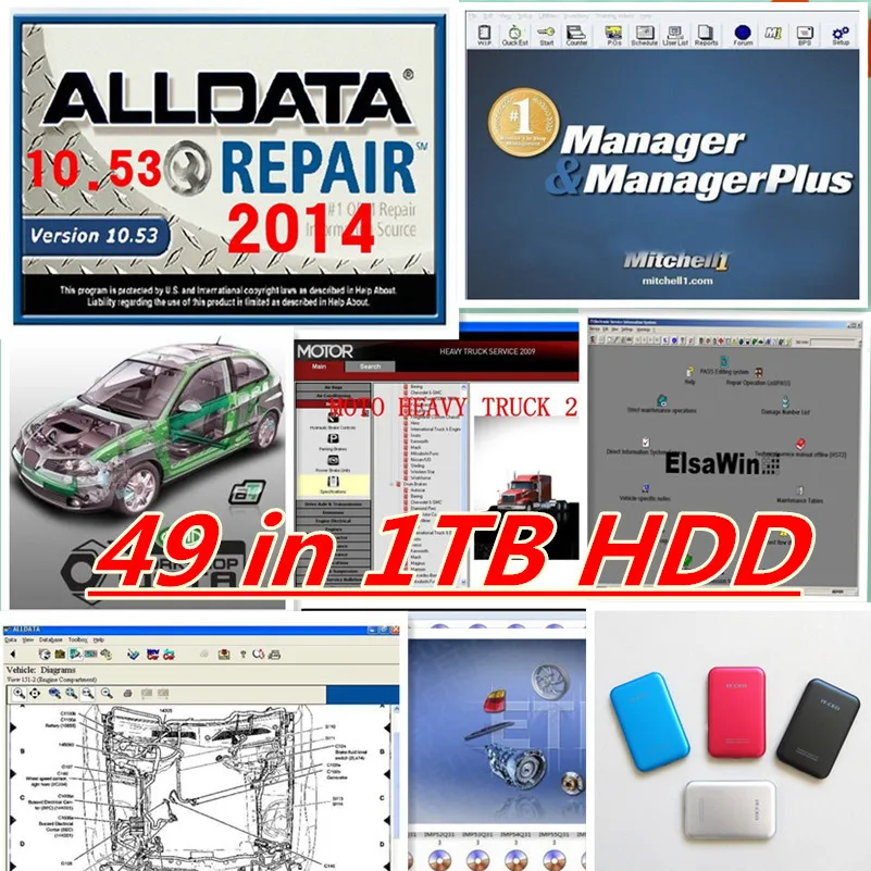 

Alldata and Mit-chell Ondemand ATSG Vivid Workshop ELSAwin Heavy Truck 1tb HDD 49in1 SOFTWARE Repair AUTO ALL Data