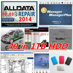 Alldata and Mit-chell Ondemand ATSG Vivid Workshop ELSAwin Heavy Truck 1tb HDD 49in1 SOFTWARE Repair AUTO ALL Data