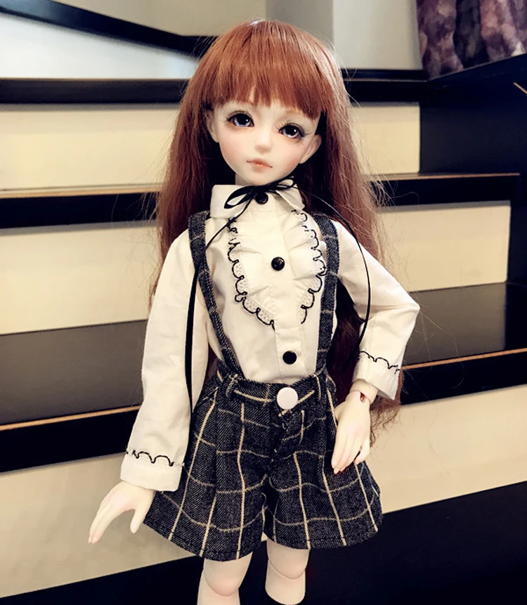 D01-P353 children handmade toy 1/3 1/4 uncle Doll Accessories BJD/Sd clothes Ladies England school uniform suit culottes3pcs/set