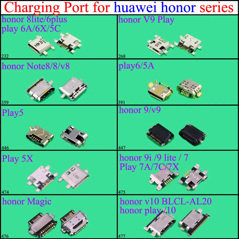 YuXi micro mini usb charging port jack connector plug dock socket For Huawei honor 8lite/6plus v9play note8/8/v8 /9/v9 play6/5A