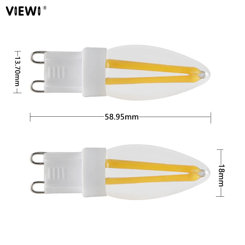 Ampoule G9 Led Filament Light 110V 220V 3W COB Spotlight Candle Tip Glass Shell Dimming Bulb For Living Room Home House Lamp