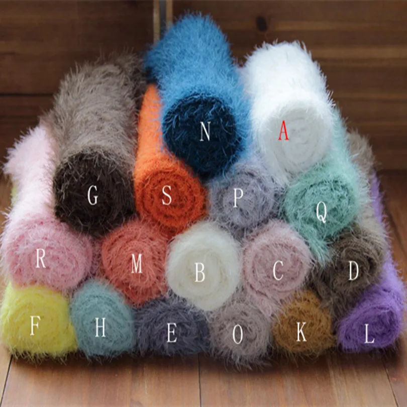 Newborn Knit Stretch Fluffy Wrap Baby Fuzzy Wrap Infant Photography Props Soft Fabric Layer Blanket Photo Shoot