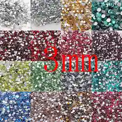 Strass Flatback in resina rotonda 1000pcs 3mm 25 colori per decorazioni gioielli fai da te Nail Art