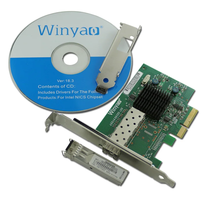 PCIe x4 기가비트 파이버 이더넷 서버 카드, 멀티 모드, 850nm 550m LC 광학 모듈