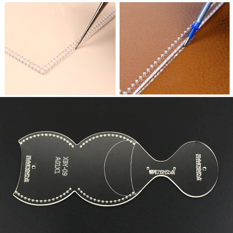 YOMDID Transparent Acrylic Change Wallet Key Buckle Bag Pattern Stencil Template Tool DIY Tool