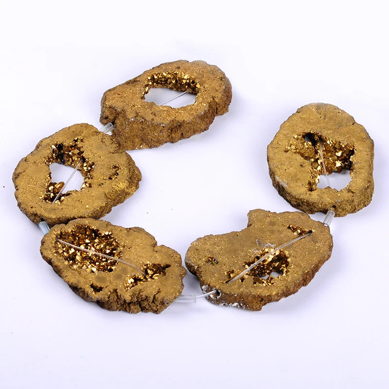 Top Quality Semi-precious Irregular Miarolitic Quartz Crystal Druzy Natural Stone Agata Beads DIY Jewelry Making For Necklace