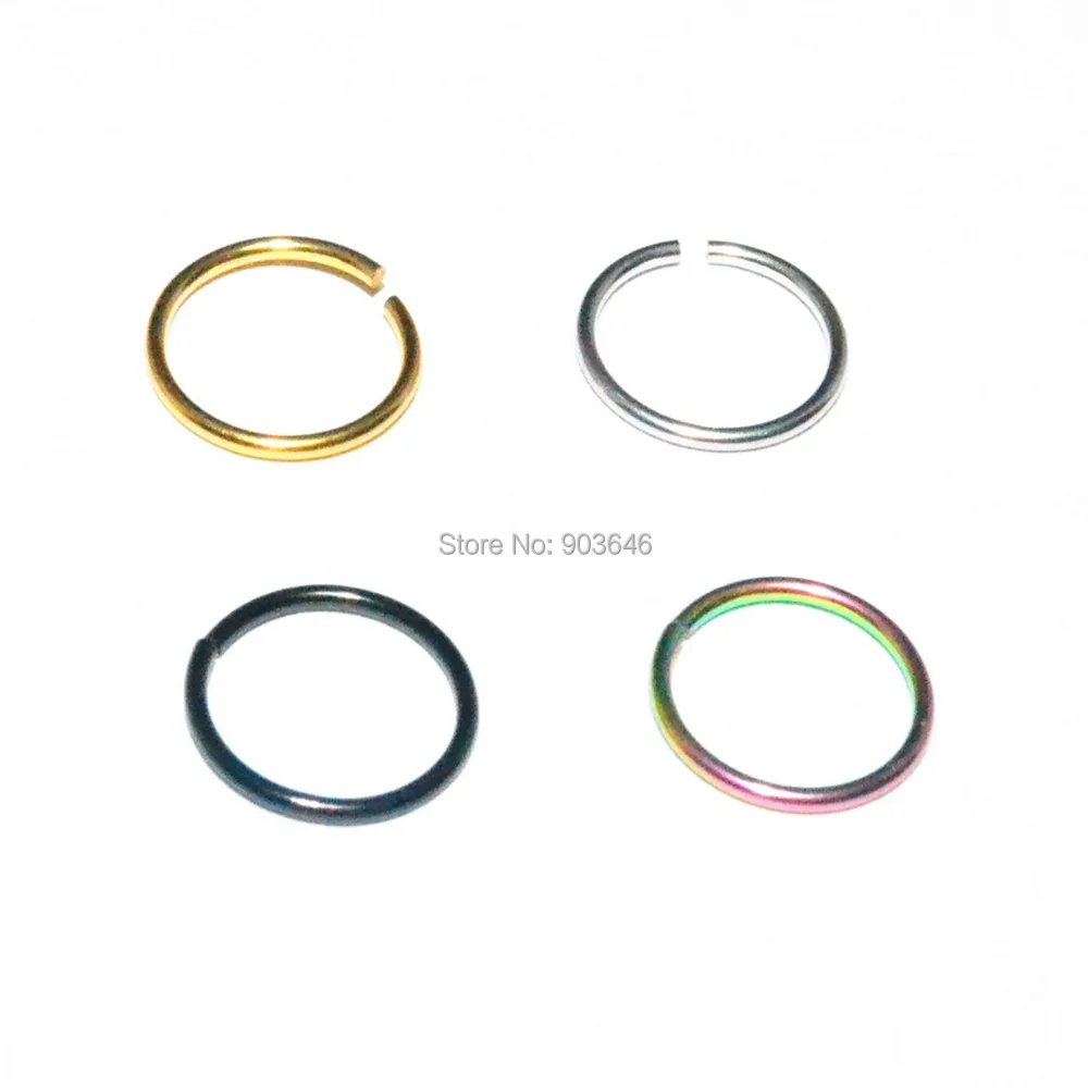 200pcs/lot  Stainless Steel Seankess Open Hoop Nose Tragus Cartilage Hoop Ring Earring Body Piercing