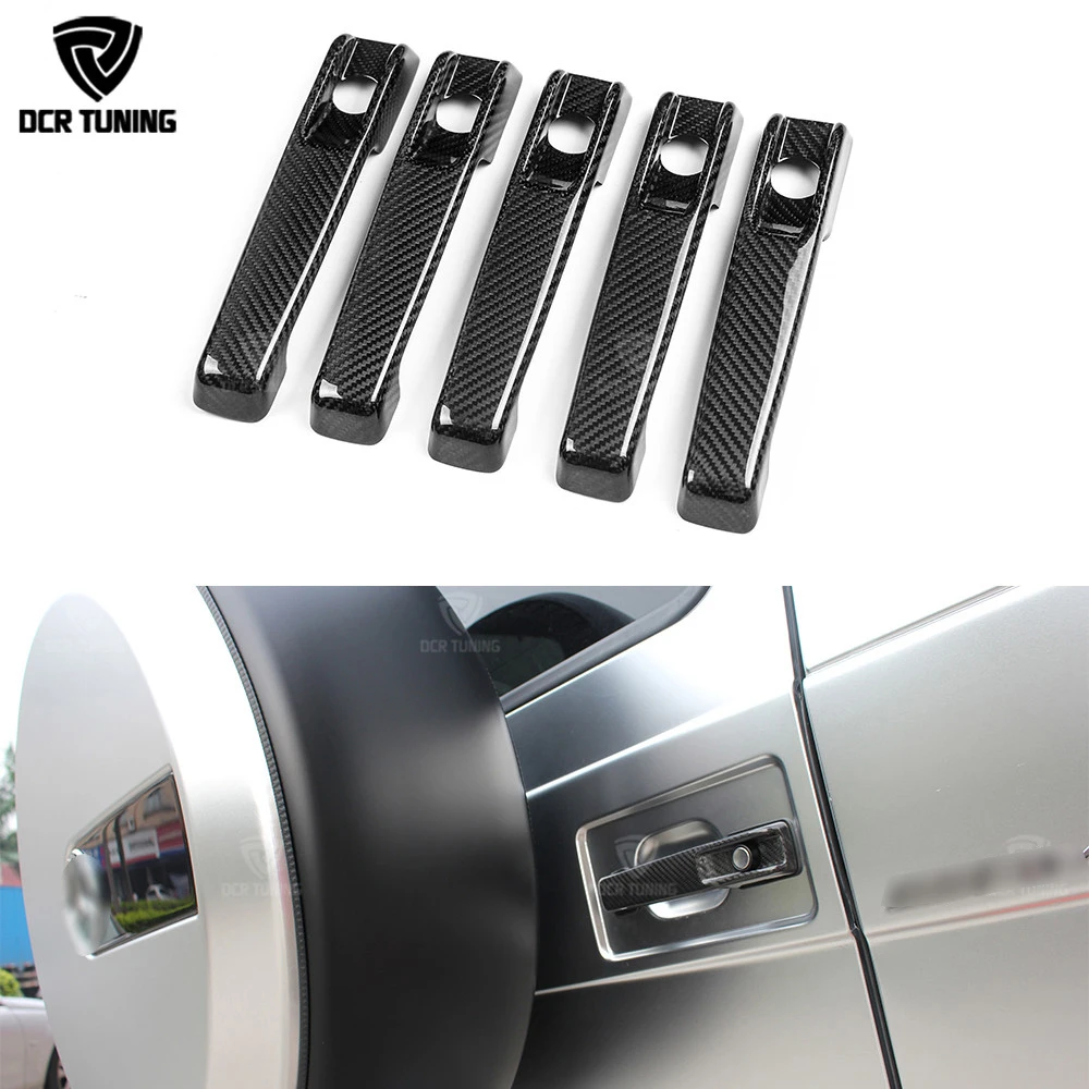 5 Pcs For Mercedes G Class W463 G500 G55 G63 G65 Carbon Fiber Car Stickers Side Door Handle Cover Trim 5 Doors 2010 - UP