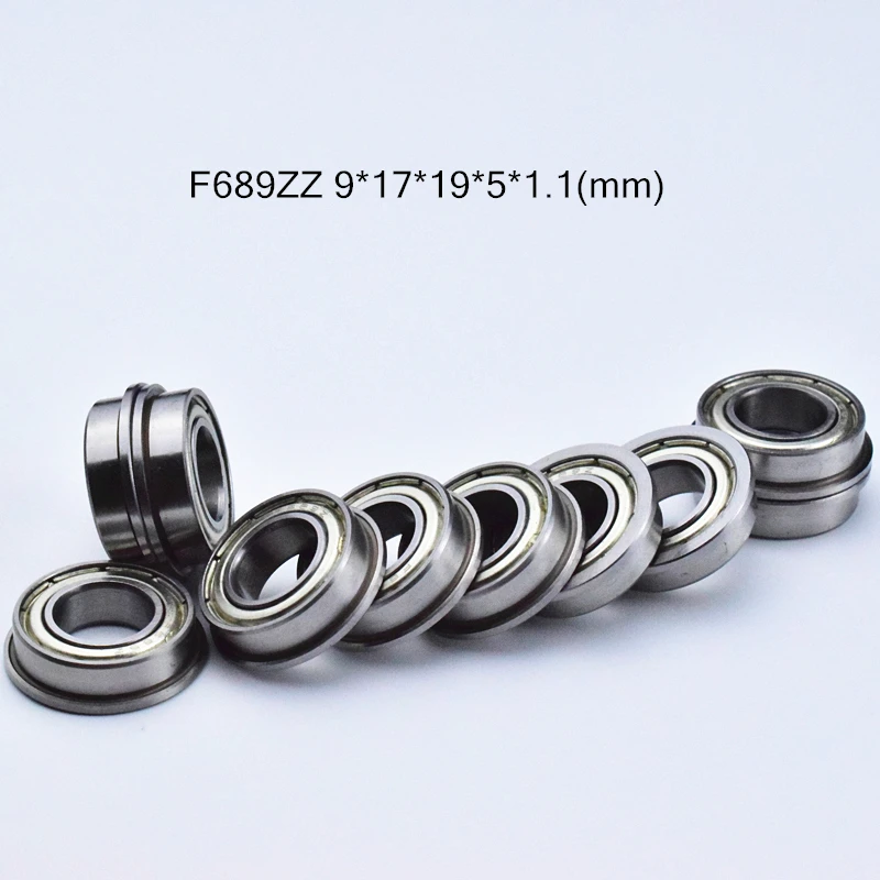 

Flange Bearing 10pcs F689ZZ 9*17(19)*5(mm) free shipping chrome steel Metal Sealed High speed Mechanical equipment parts