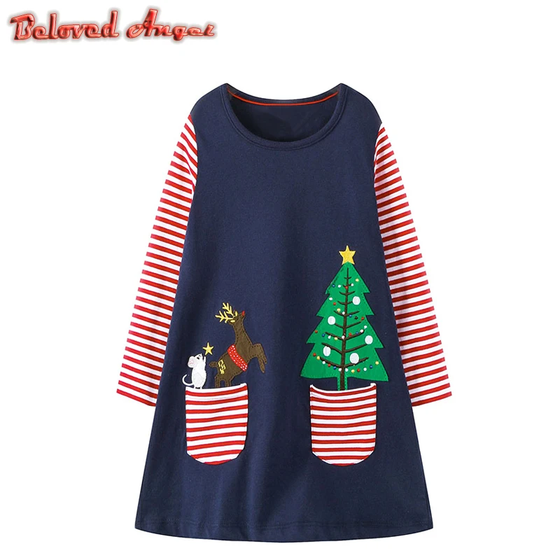 Beloved Angel Girls Dress Long Sleeve Kids Flower Dresses Children Unicorn Vestidos Girls Dresses Autumn Kids Dress For Girl