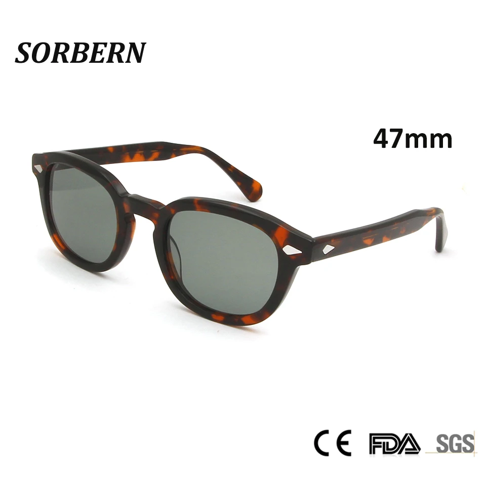 Brand Designer Medium Round Sunglasses Men UV400 High Quality Retro Acetate oculos de sol masculino Women Sun Glasses Female