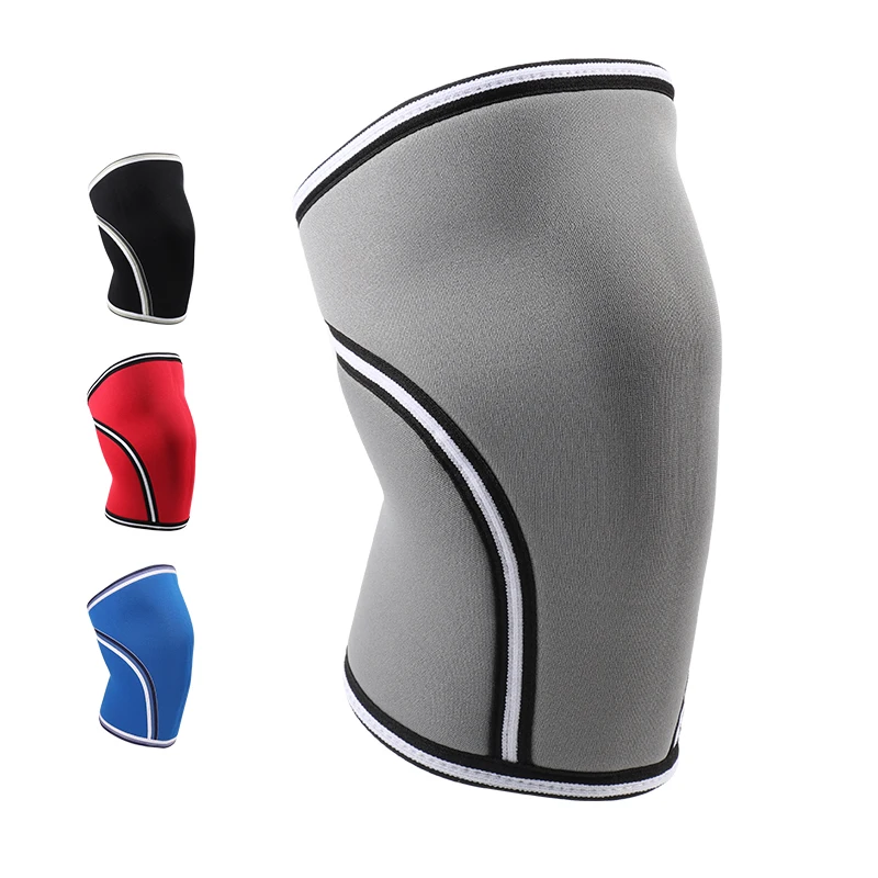 1 PCS Neoprene Knee Protectors Supports 7mm Knee Braces Weightlifting Squat Powerlifting Strongman Knee Sleeves