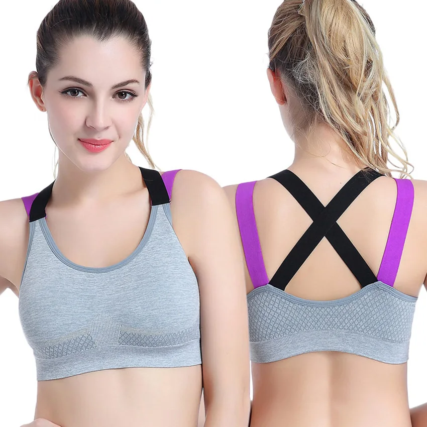 Lovely Push Up Sports Bra XL For Women Cross Straps Wireless Padded Comfy Gym Bra Yoga Underwear Active Wear Workout Fitness Top