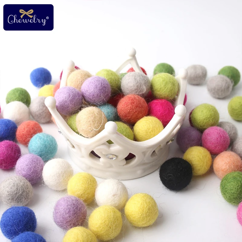 100PCS 20mm 100% Wool Felt Balls DIY Balls Hanging Accessories Candy Color Pom Pom Ball For Kids Party Crafts Children\'s Toys