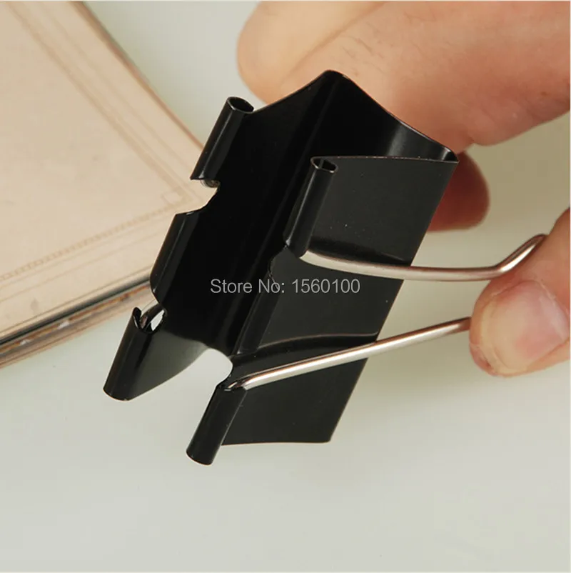 Free Shipping (40pcs/set)19mm large binder clips black binder clips ticket clip office supplies fashion Stationery