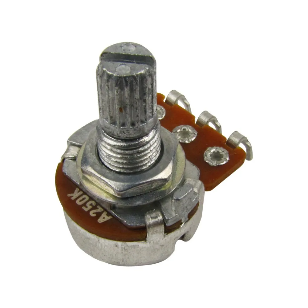 FLEOR 10 Stück Mini-Gitarren-Potentiometer-Topf A250K / A500k Tone Volume Control Pots Short Shaft Gitarrenzubehör