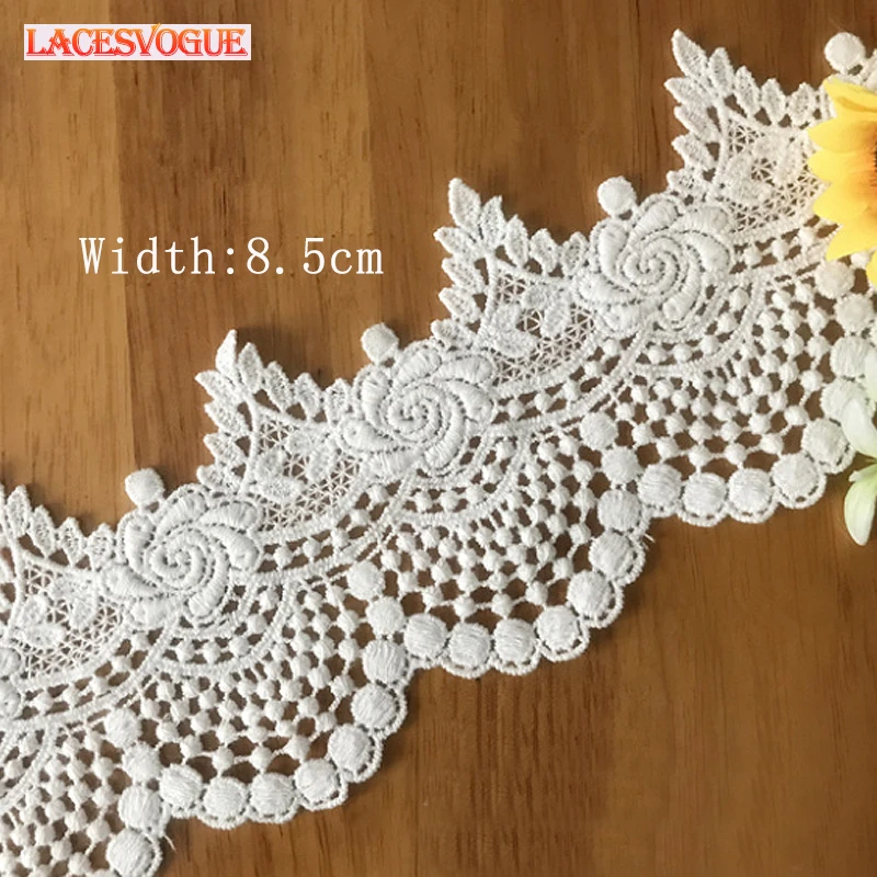 

Cotton Embroidery Lace Trim, Patchwork Needlework, Sewing Accessories, Clothes Decoration, Garment Material,19Yards, 8.5cm,263