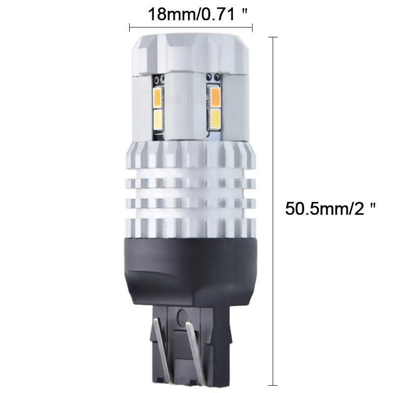 2 x T20 7443 W21/5W 1157 BAY15D 3157 Switchback Car Led Turn Signal Bulb White / Amber Dual Color DRL Daytime Running Light 12V