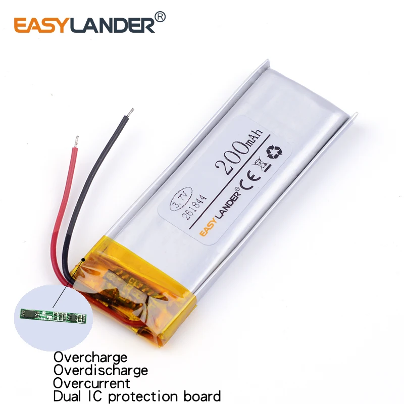 261844 3.7V 200mAh polimerowy akumulator litowo-jonowy do Bluetooth MP3 DIY prezent zabawki rysik Gogear MIX III 301845