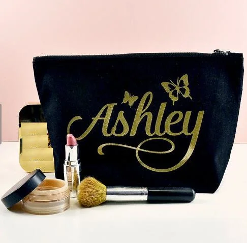 personalized butterfly names makeup toiletry kits bridesmaid wedding Gift Make Up Bags Unique Gift for Bridal Party favors