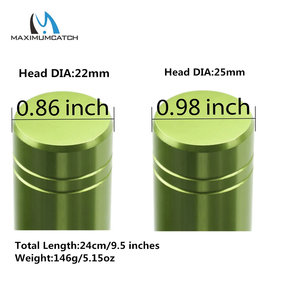 Maximumcatch Head Diameter 25mm Fly Fishing Bat Strong Aluminum Fishing Priest Fish Whacker Fish Bat