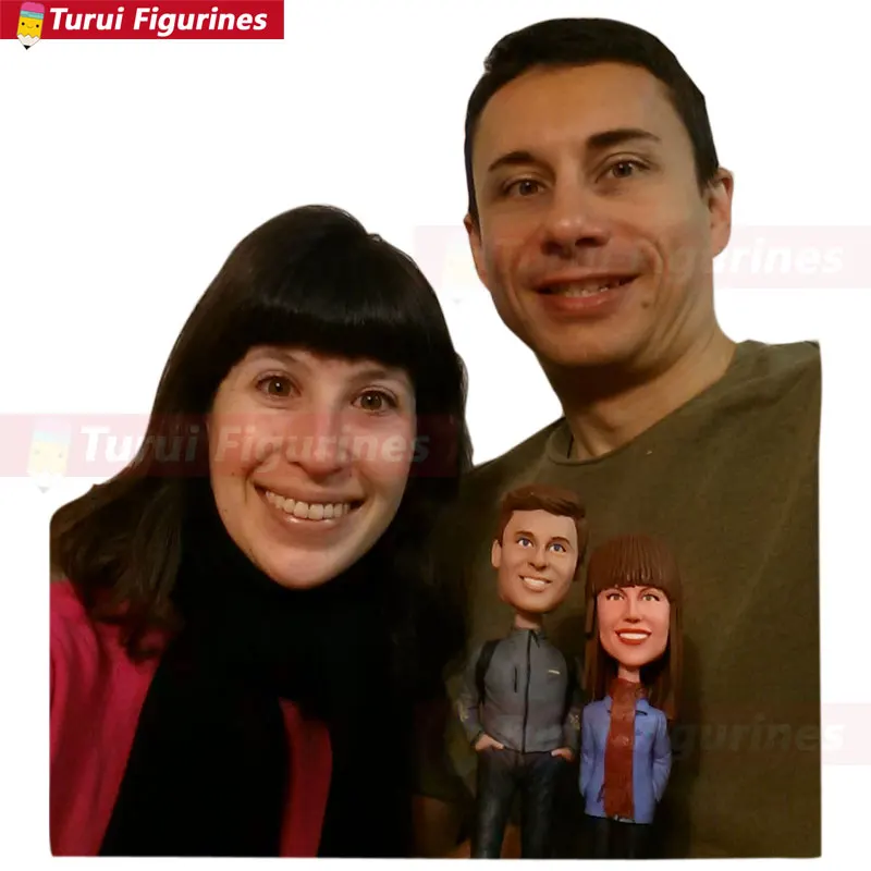 Fully Customer Personalized Bobble Head Clay Figurines Based on Customers' Photos Using As Wedding or Birthday Cake Topper, Gift