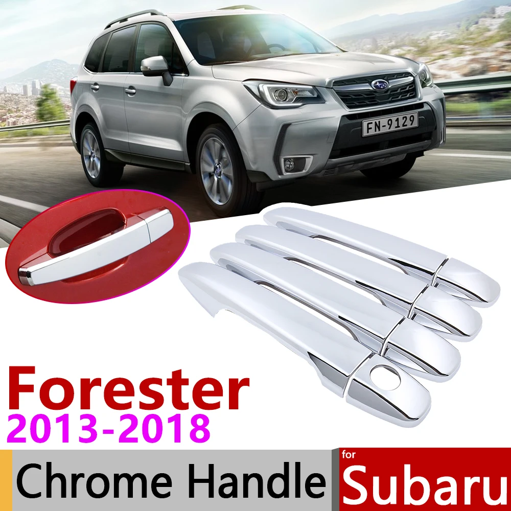 

for Subaru Forester SJ 2013~2018 Chrome Exterior Door Handle Cover Car Accessories Stickers Trim Set 2014 2015 2016 2017