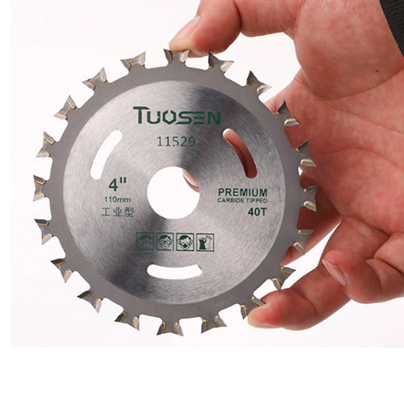 TUOSEN 2Pcs  4‘’ Circular Wood Saw Blade 30 and 40 Teeth Disc for Woodworking Cutting Tool Cemented Carbide Material