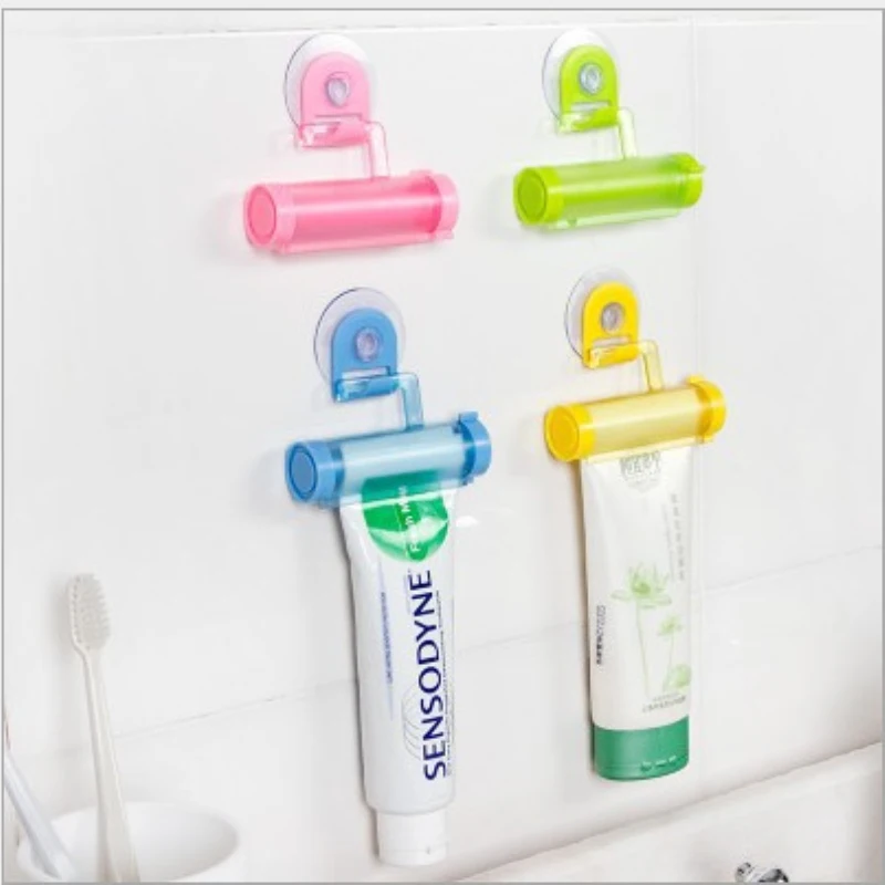 Dental Cream Bathroom Accessories Manual Syringe Gun Dispenser Rolling Squeezer Toothpaste Dispenser Tube Sucker Holder