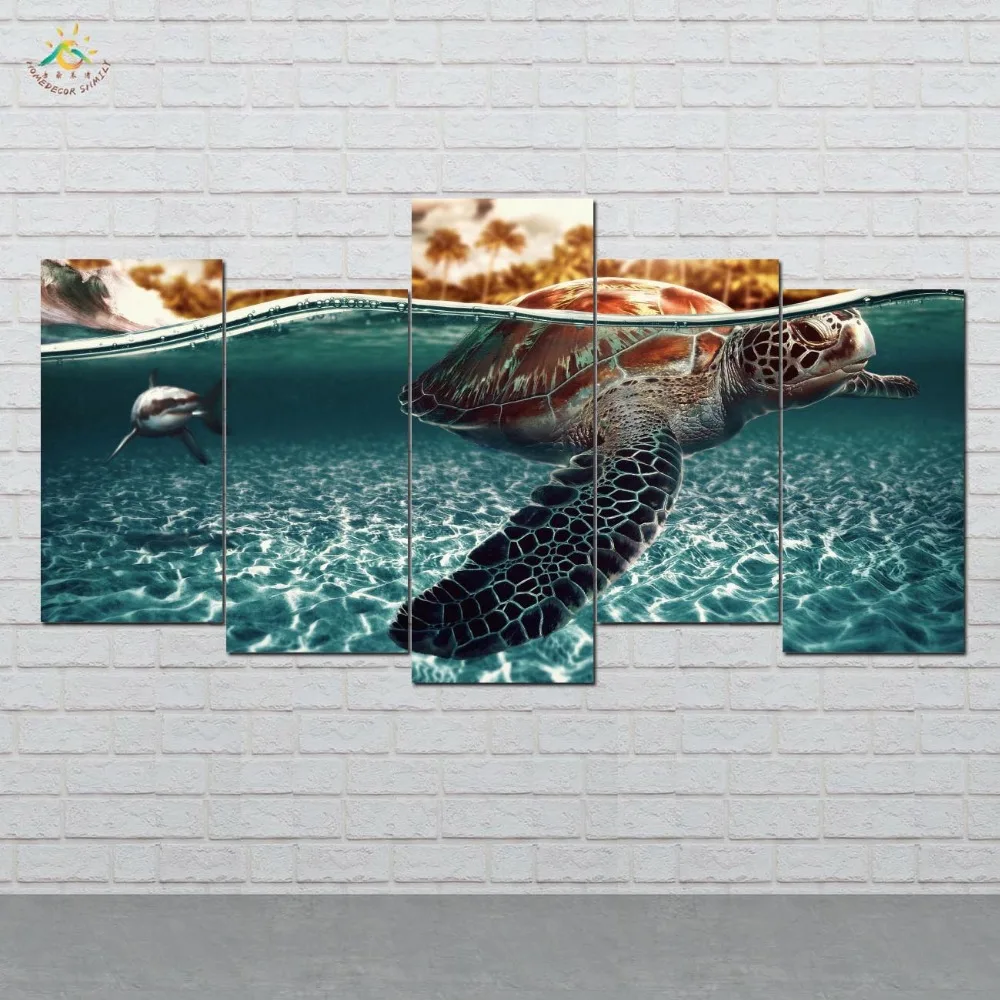 

Sea Turtles Wall Art Prints Canvas Art Painting Modular Picture And Poster Canvas Painting Decoration Home 5 PIECES