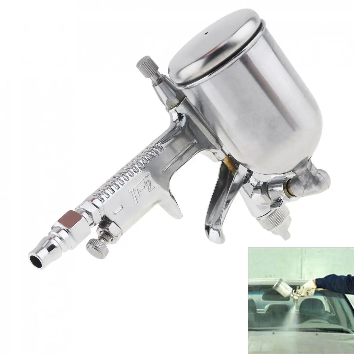 Mini F-2 Aluminum Alloy Pneumatic Paint Spray Gun 0.5mm Diameter Nozzle and Adjustable Atomization Shape