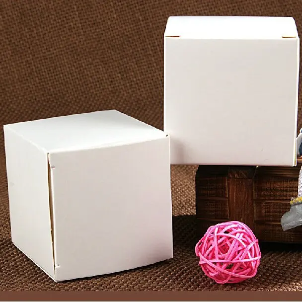 

6*6*6CM White Square Paper Boxes Wedding Party Gift Paper Box Bottle Paper Boxes Food Packing 200pcs\lot