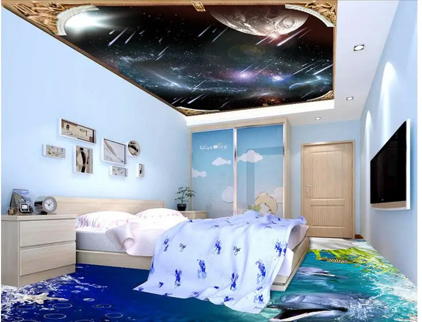 

3d customized wallpaper Home Decoration Meteor sky ceiling murals 3d ceiling murals wallpaper