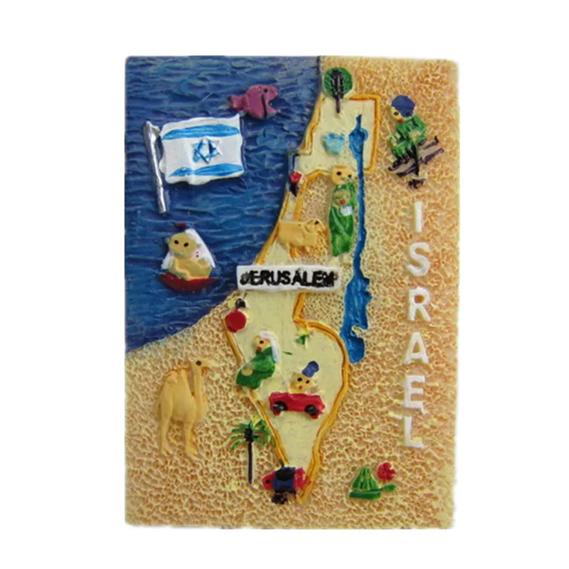 Israel Souvenir Fridge Magnets Country Map & Flag Tourism Crafts Home Decor