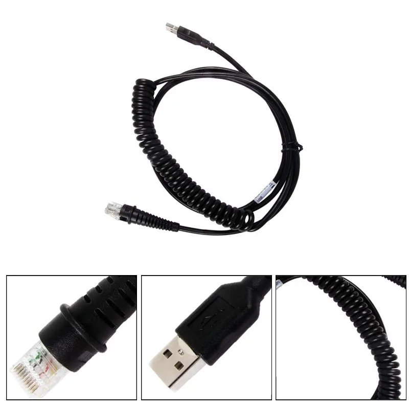 

2PCS New 3M 3800g Scanner USB Coiled Cable For Honeywell HHP 3800G 4600G 4820G Barcode Scanner