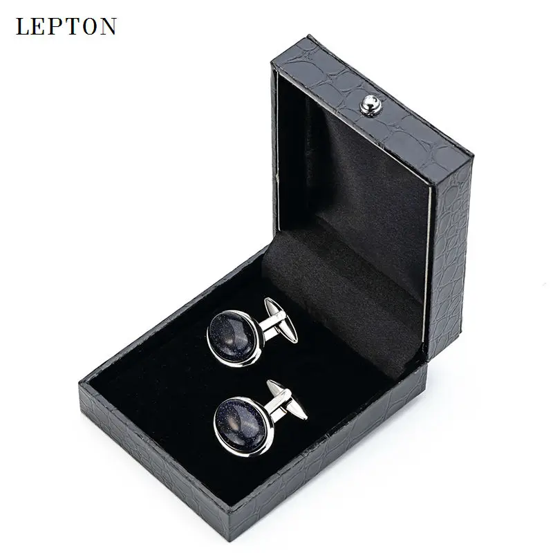 Hot Luxury Red Onyx Cufflinks for Mens Shirt Cuffs Cufflink Lepton High Quality ellipse Stone Cuff links Lepton Jewelry gemelos