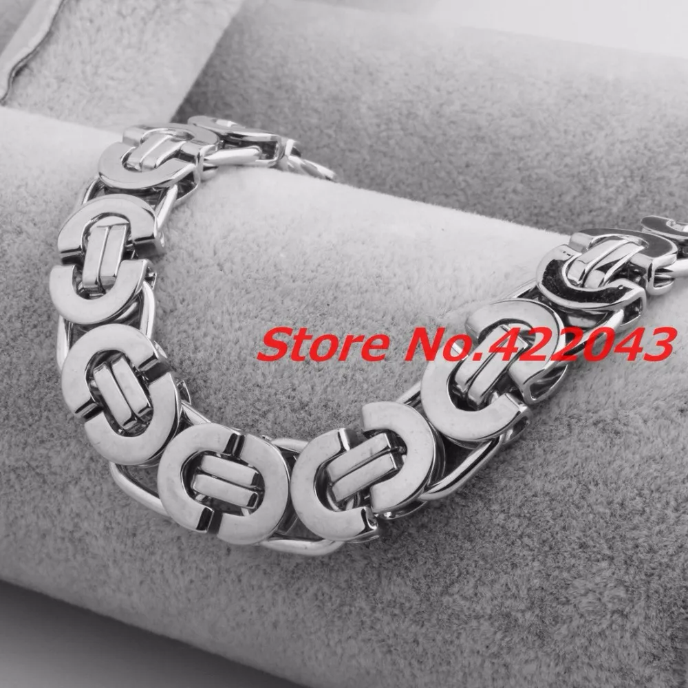 6/8/11mm Silver color  Polished Tone Flat Byzantine Necklace  Mens Stainless Steel Chain Wholesale Price Jewelry