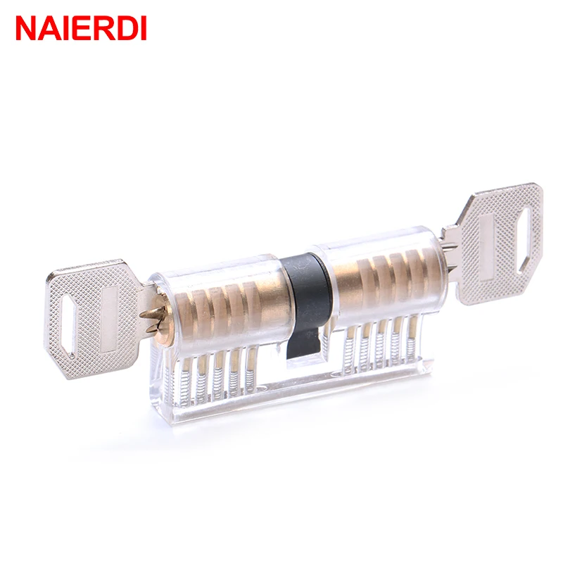 NAIERDI Transparent Locksmith Locks Cutaway Training Skill Professional Visible Practice Padlock Copper Lock Pick Tools Hardware