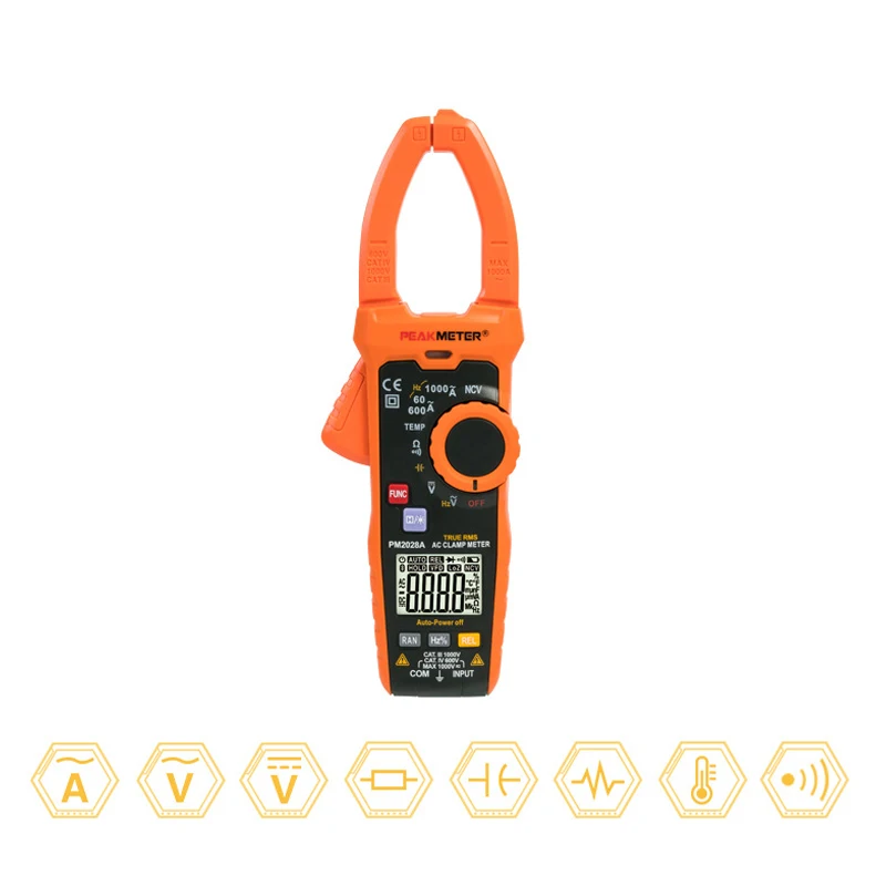 PEAKMETER PM2028A/PM2028B/PM2028S 6000 counts Clamp Multimeter Ture RMS AC1000A Digital Current Voltage Meter Multimeter