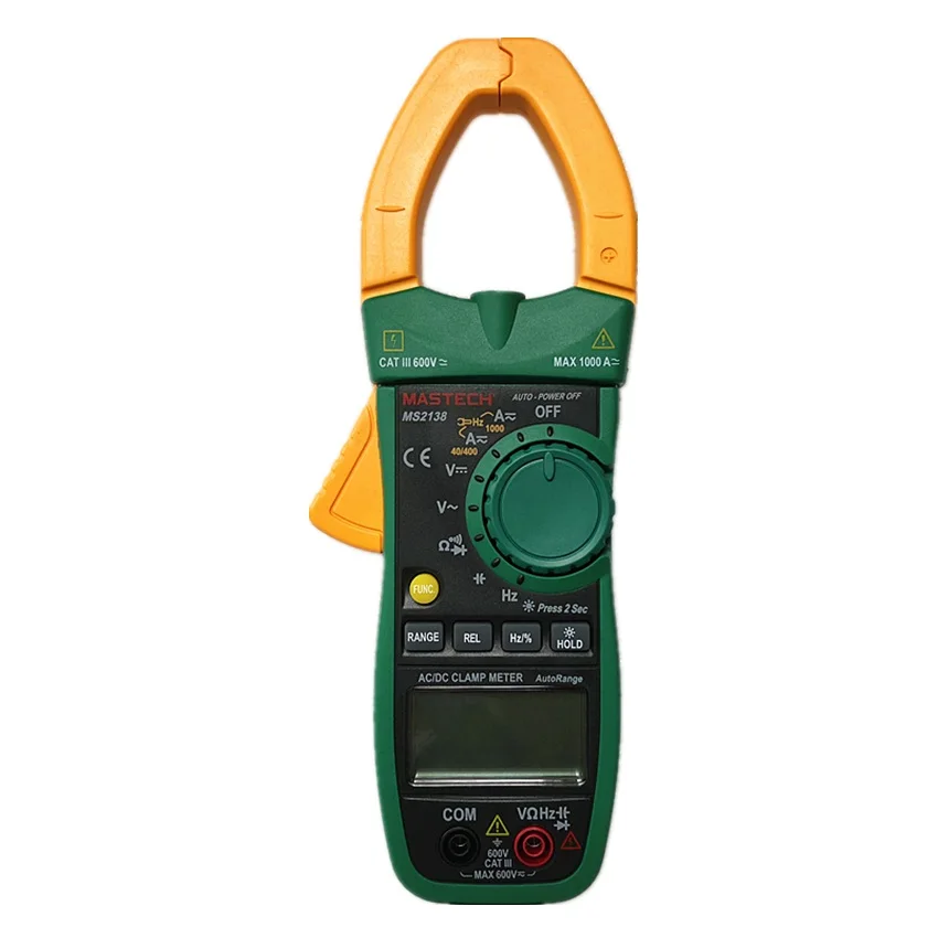 

MASTECH MS2138 AC/DC Clamp Meter Digital Multimeter 4000 Counts 1000A Electrical Current Voltage Tester with High Performance