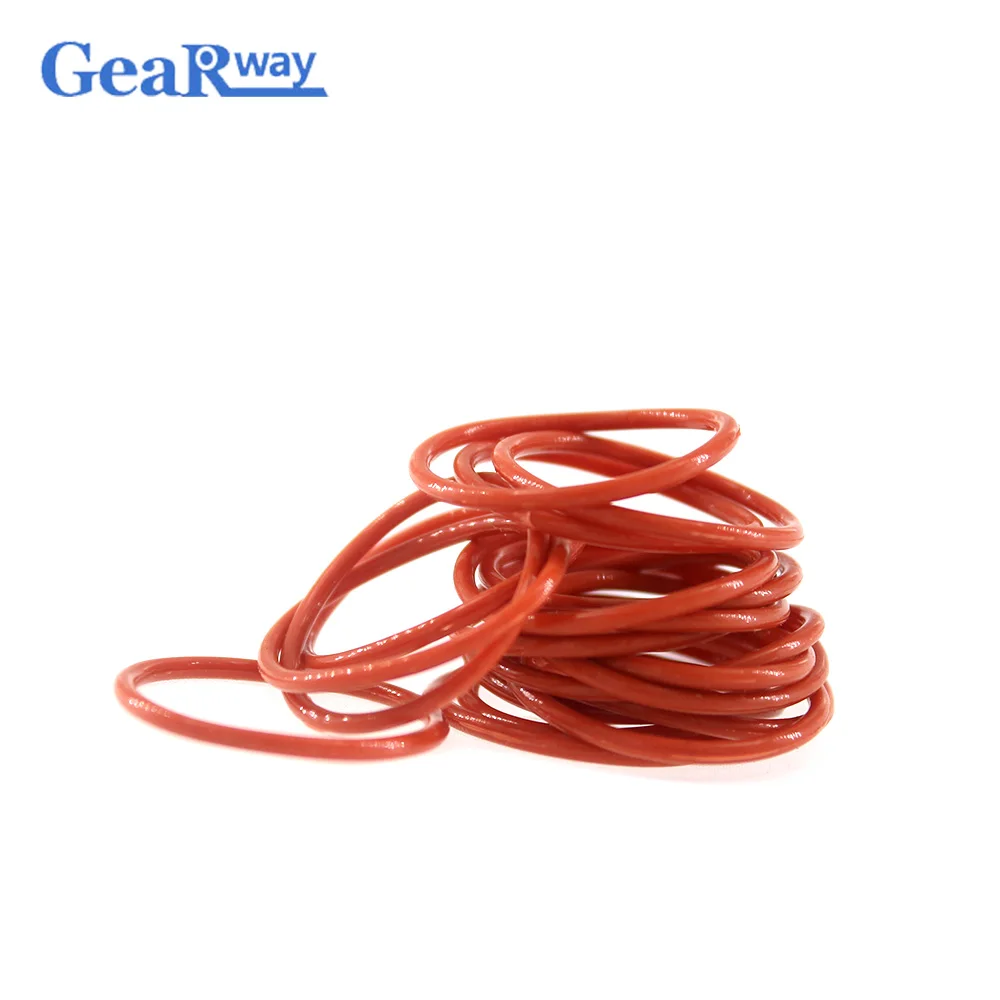 Gearway Red Silicon O Ring Seal 2mm thickness O-Ring Sealing Gasket 36/37/38/39/48/49/50mm OD VMQ Anti-age O Ring Seal