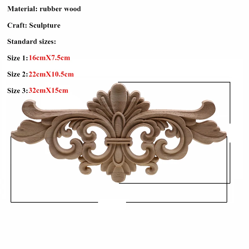 VZLX Unique Natural Floral Wood Carved Wooden Figurines Crafts Corner Appliques Frame Wall Door Furniture Woodcarving Decorative