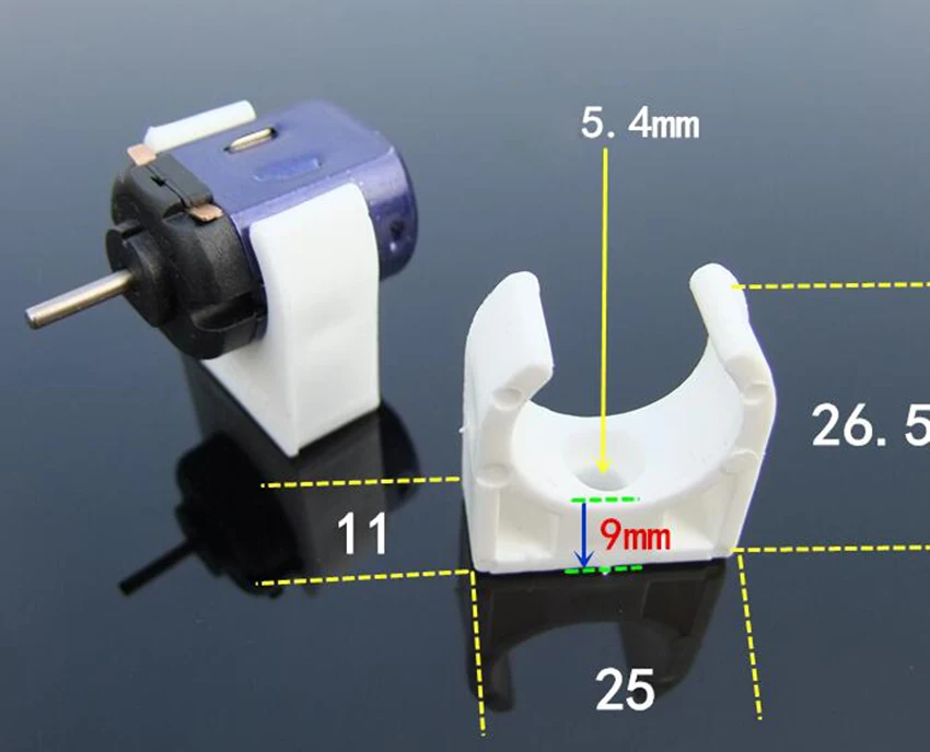 3pcs 20mm White Plastic Motor Base Mounting Bracket Holder Seat For 130/131/140/180 DC Motor DIY Model Part And Toy Accessories view 3