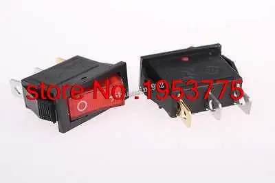 20 Pcs x Red Light Lamp On/Off 2 Position SPST Rectangular Boat Rocker Switch 3