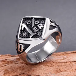 Oktrendy unique punk ring silver color biker 1% er carved stainless steel gold men skull band party rings