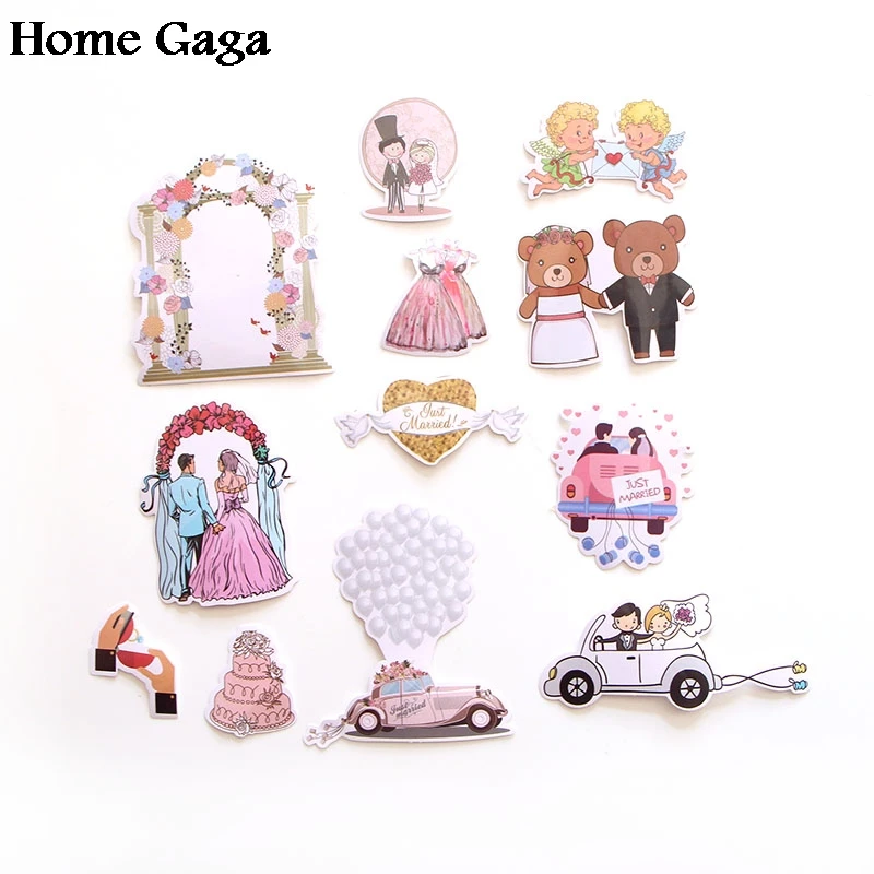 Homegaga 68Pcs Tema Pernikahan 90S Dinding Dekorasi Rumah Cetak Notebook Tas Laptop Sepeda Scrapbooking Album Stiker D1340